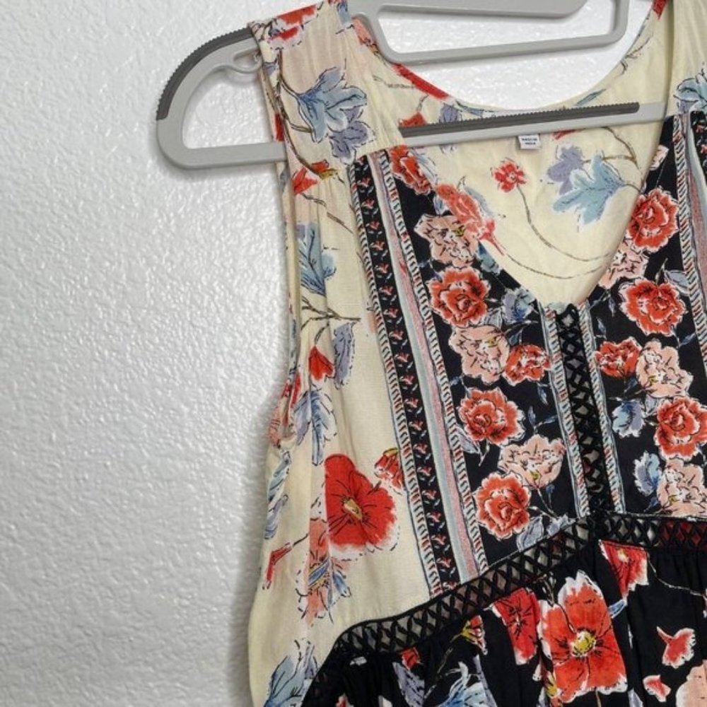 Patrons of Peace Women's Size M Floral Casual Pullover Sleeveless V-Neck Blouse - Picture 7 of 15